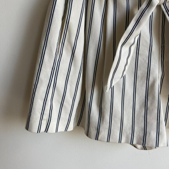 Zara Blue and White Striped Shorts With Belt - Picture 2 of 6